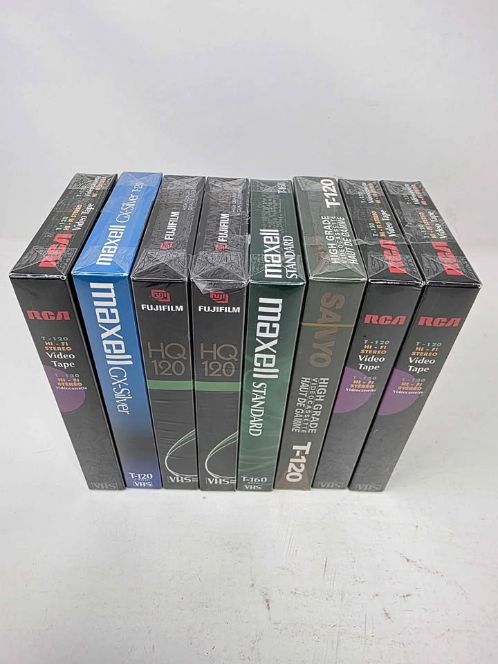 Lot of 8 Various Blank VHS Tapes sealed NOS