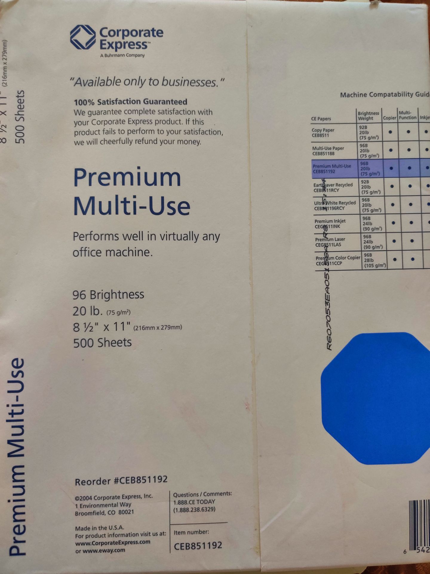 Corporate Express Premium Multi-Use Copy Paper 500 Sheets - photo 2