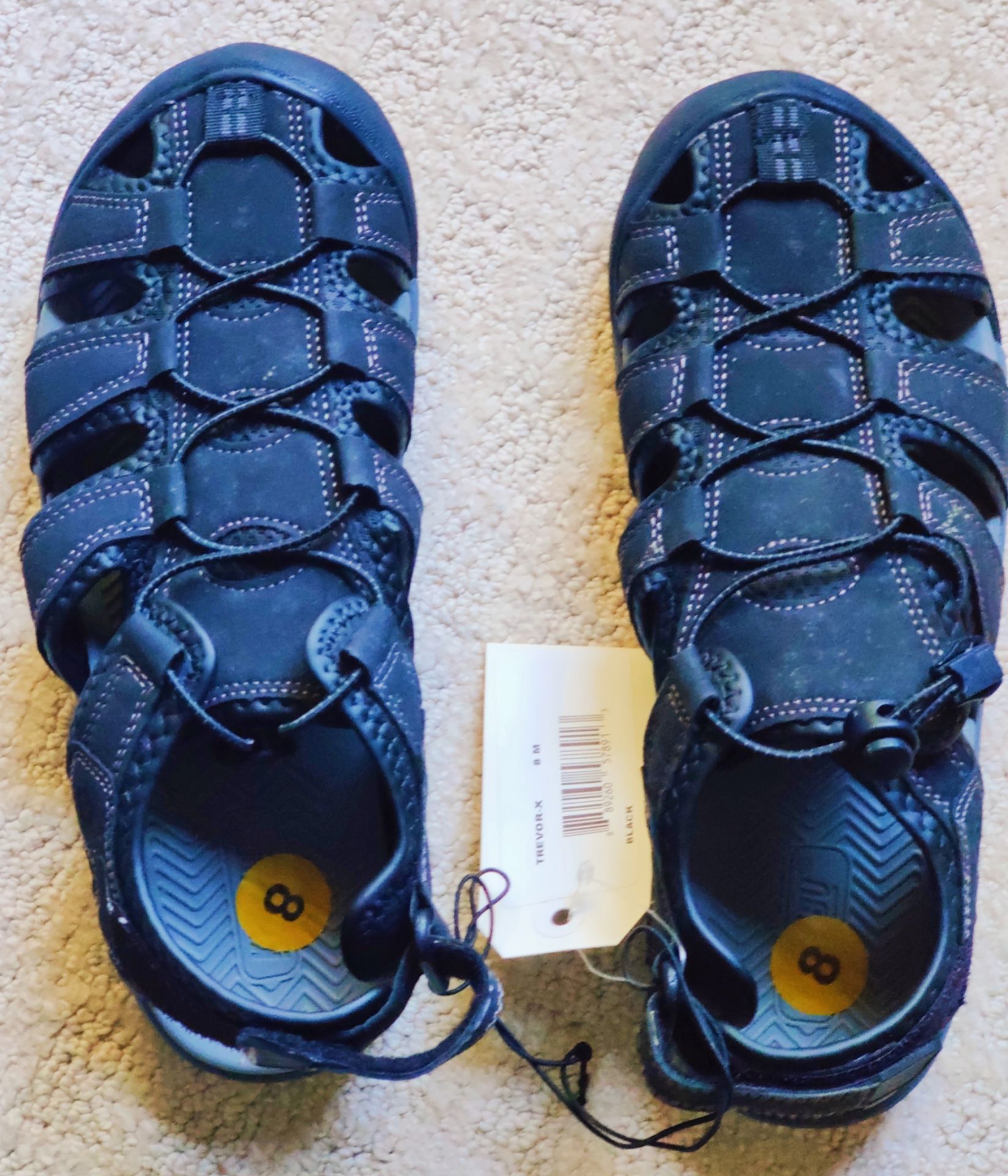 NEW Trevor-X Black Closed-Toe Sandals Size 8M - photo 2