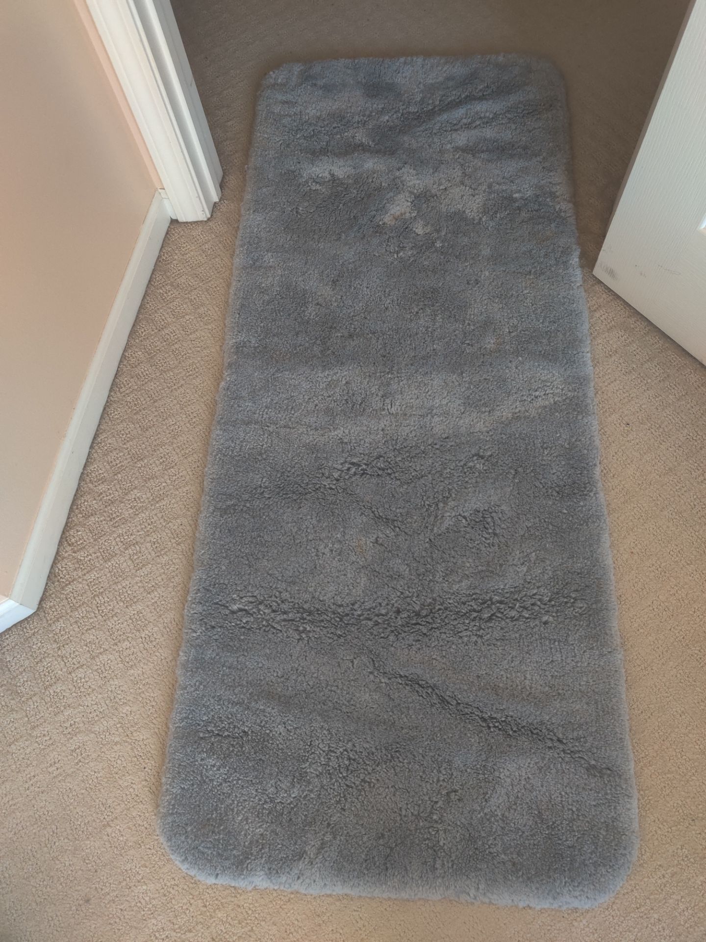 NEW Gray Fluffy Runner Rug