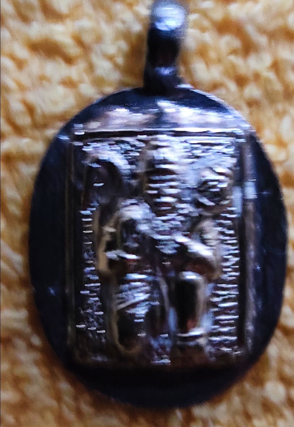 Silver Pendant with Engraved Figure