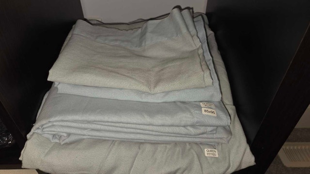 Light Blue Queen Sheet FULL Set