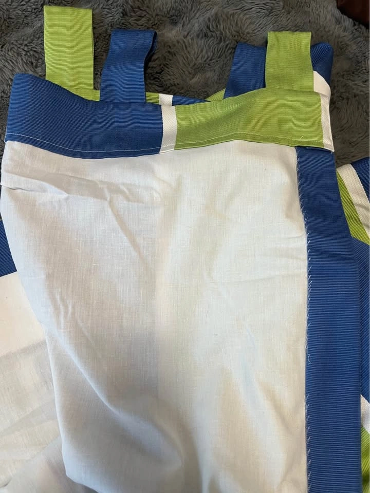 Nautical Sailboat and Striped Tab Top Curtains - photo 4