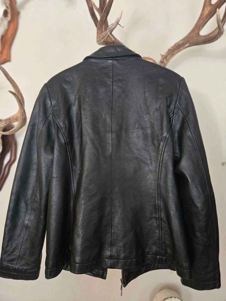 Women's 90s style genuine leather jacket - photo 3