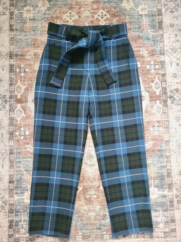 Aritzia Wilfred wool blend tie front plaid pants - photo 2