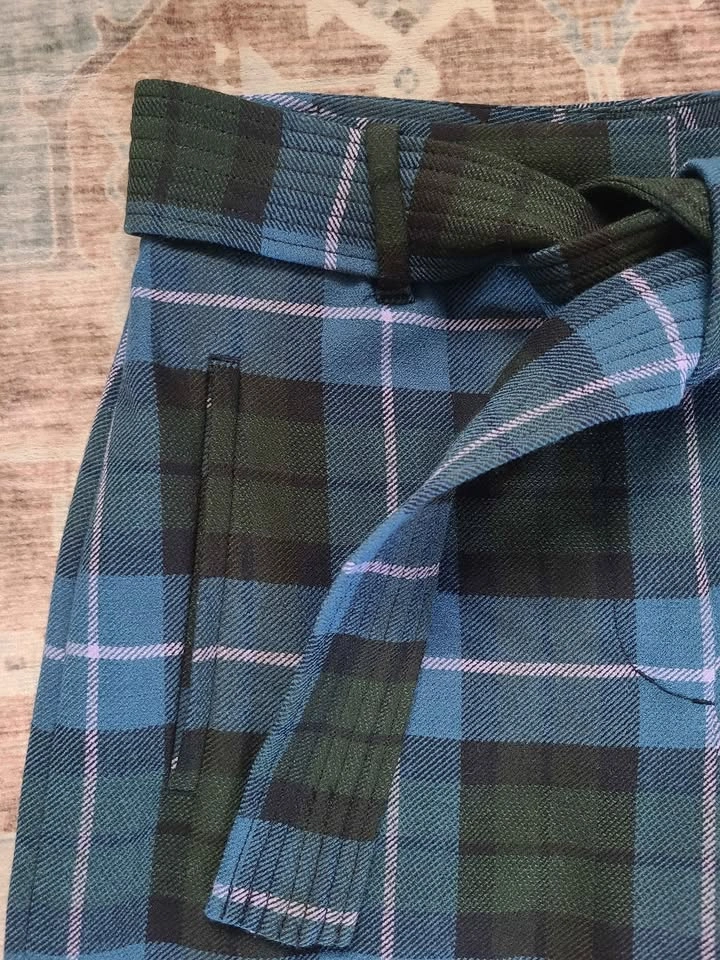 Aritzia Wilfred wool blend tie front plaid pants - photo 3