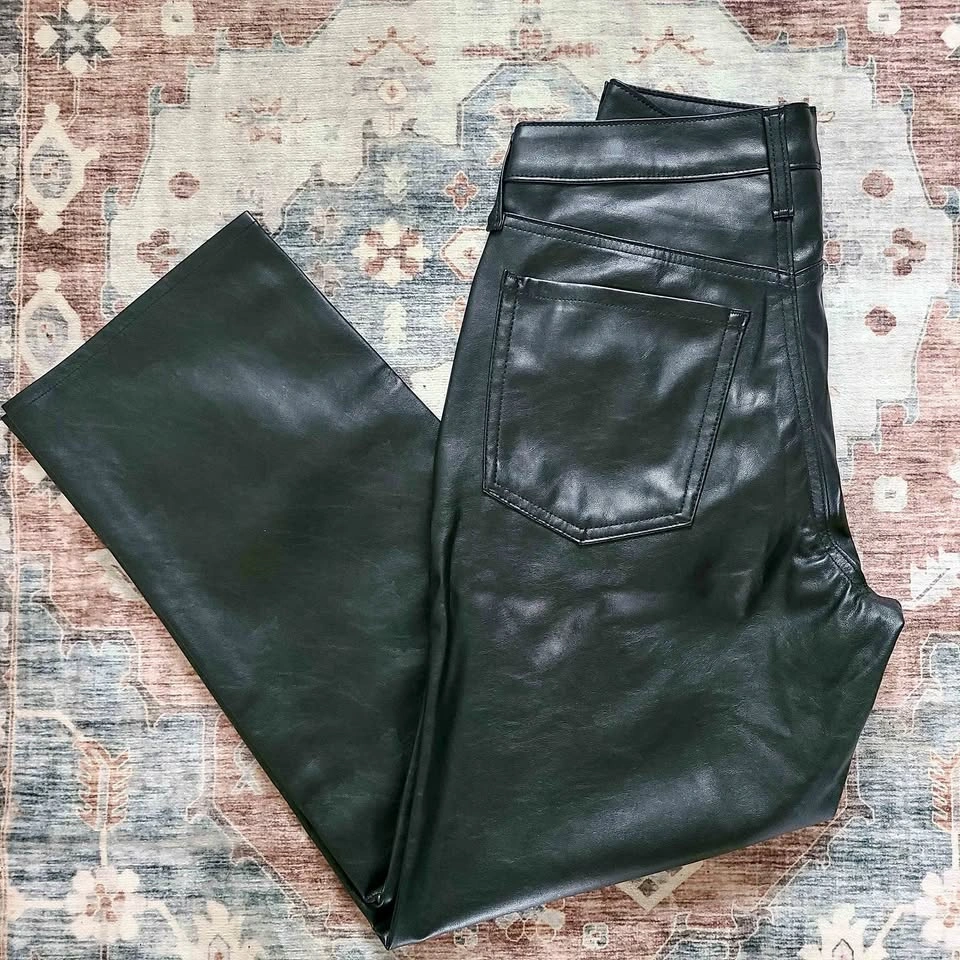 High rise OG Loose faux leather pants sz 8 petite