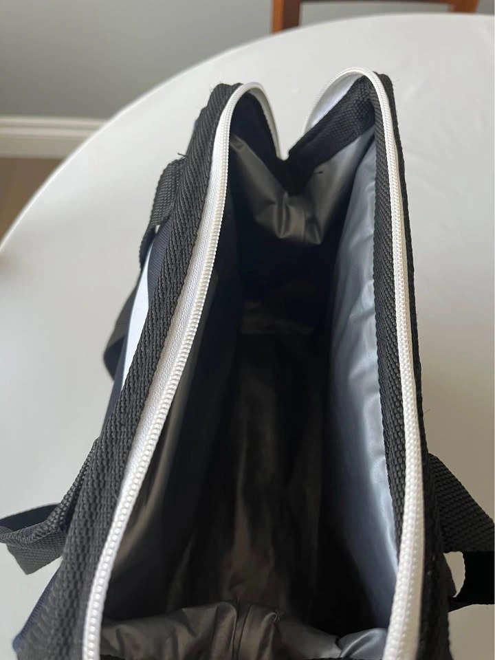 Set of 2 Black and White Striped Insulated Lunch Bags - photo 4