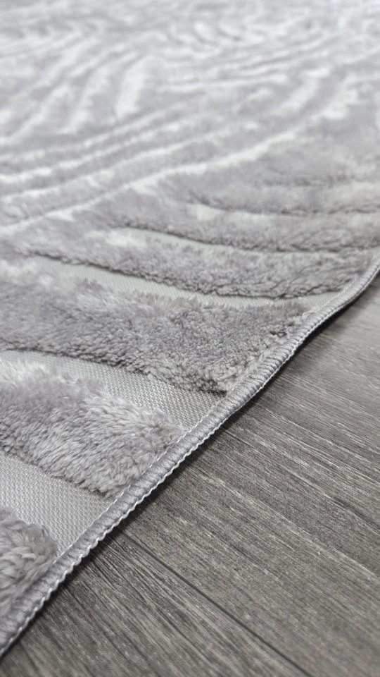 8x10 Modern Washable Area Rug - Grey Textured Wave - photo 3