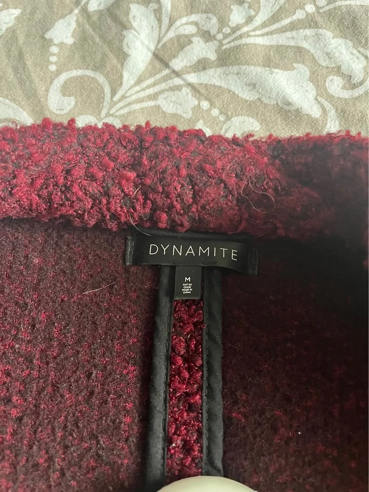 Dynamite Boucle Coat - Size M, Burgundy - photo 3