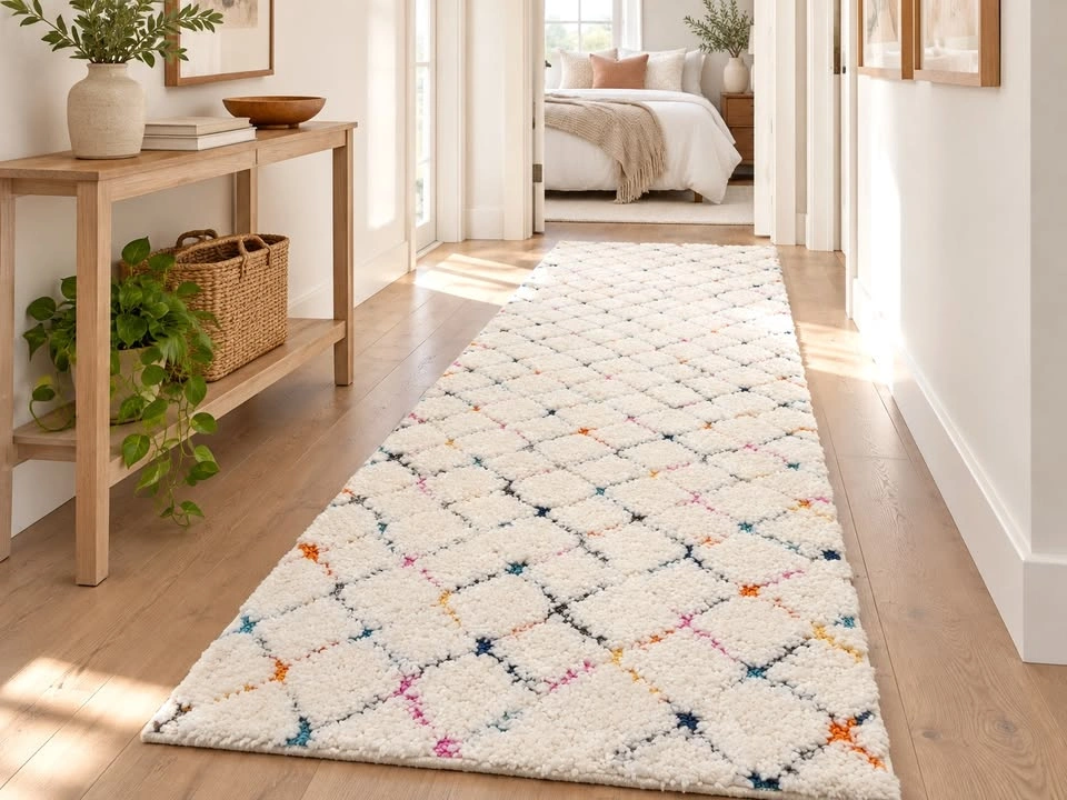 3x5 White Shag Area Rug – Soft Plush Moroccan Geometric - photo 2