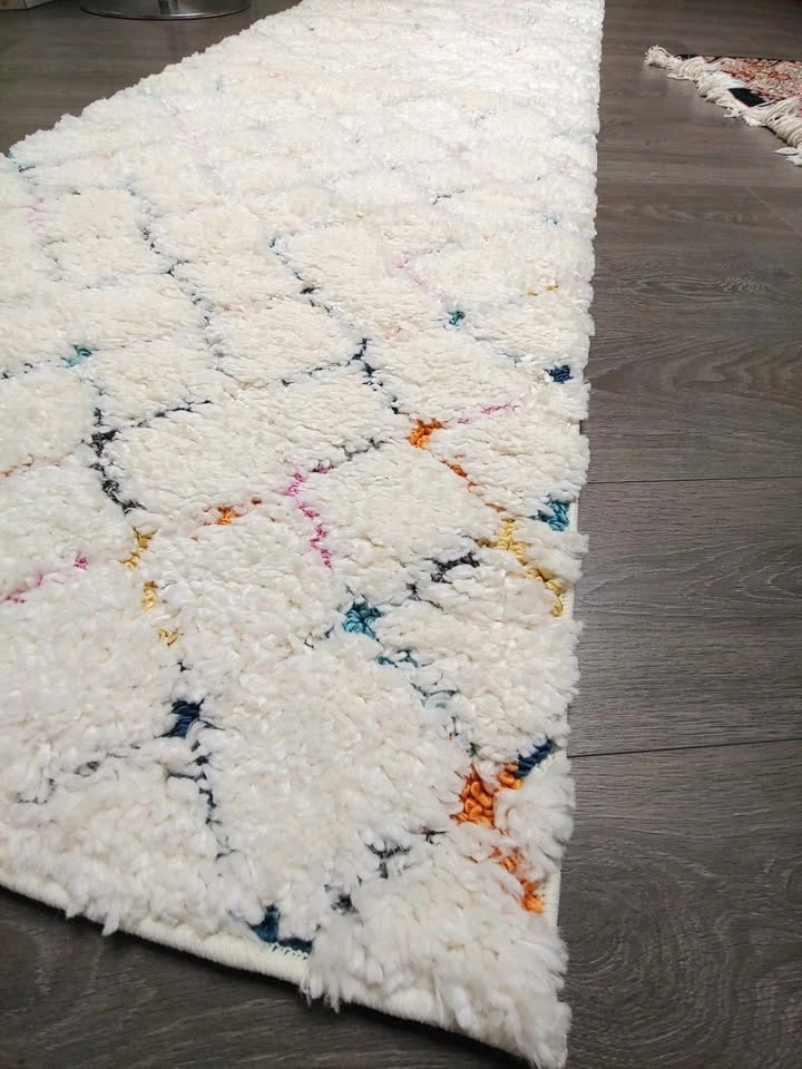 3x5 White Shag Area Rug – Soft Plush Moroccan Geometric - photo 3