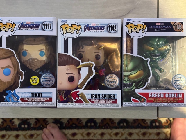 Funko Pop Marvel Avengers and Spider-Man Figures