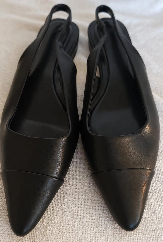 H&M Slingback Flats – Black, Pointed Toe, Size 39 | Like New - photo 2