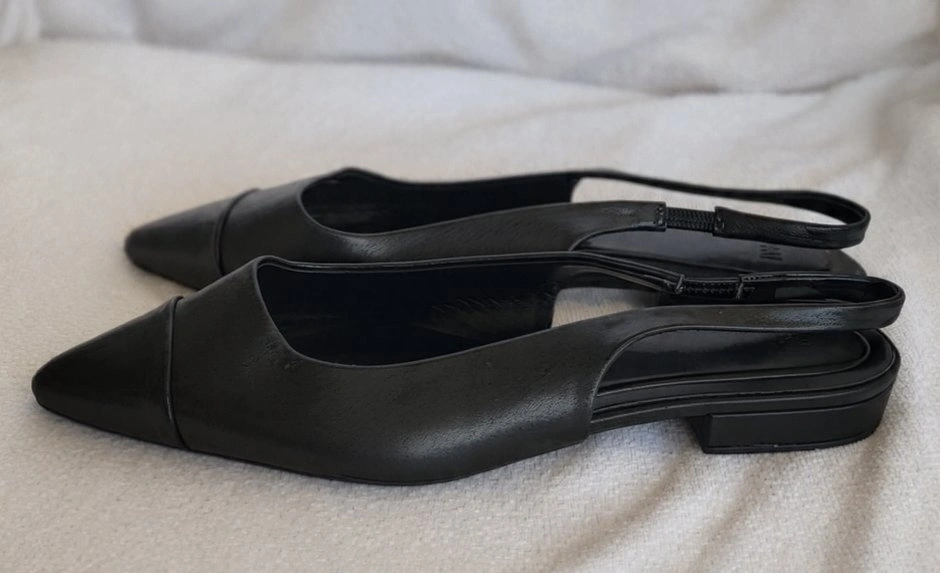 H&M Slingback Flats – Black, Pointed Toe, Size 39 | Like New - photo 3