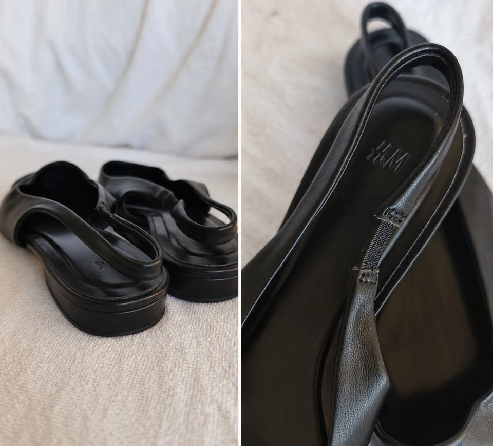 H&M Slingback Flats – Black, Pointed Toe, Size 39 | Like New - photo 4