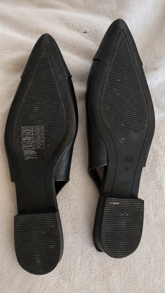 H&M Slingback Flats – Black, Pointed Toe, Size 39 | Like New - photo 5