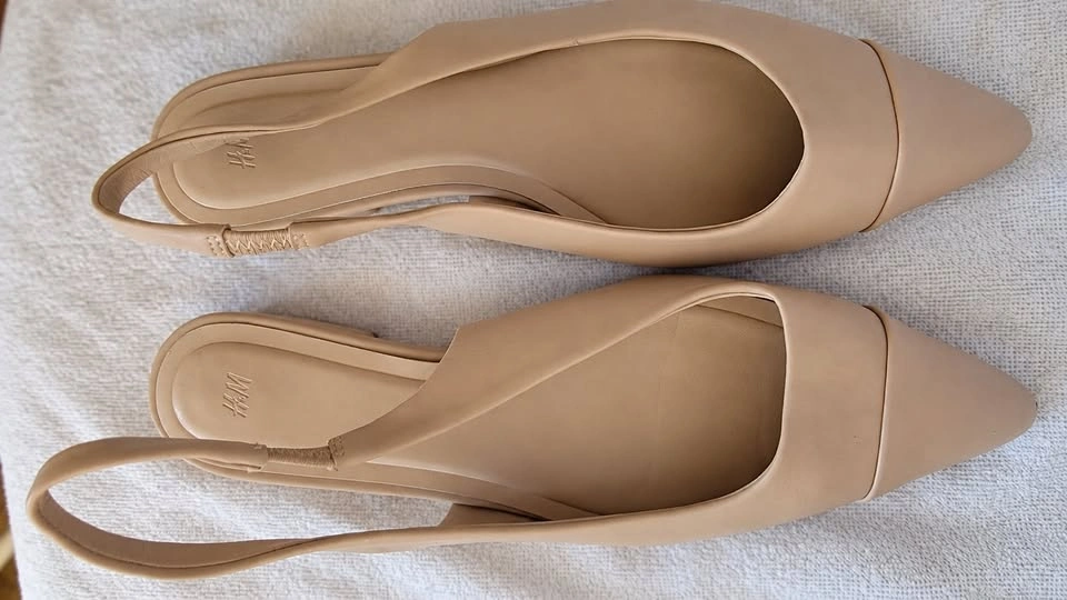 H&M Slingback Flats – Light Beige, Pointed Toe, Size 39 - photo 2