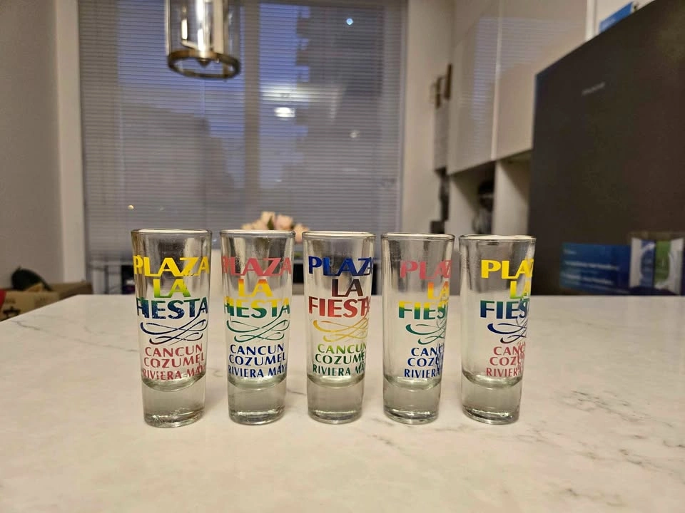 Set of 5 Plaza La Fiesta Shot Glasses