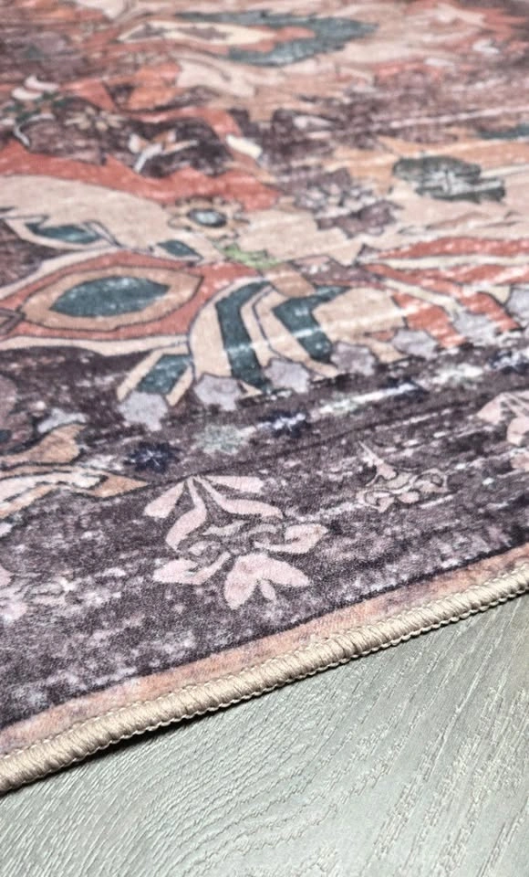 5x7 Washable Vintage Persian Inspired Area Rug - Mauve/Plum - photo 2