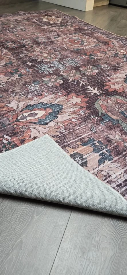 5x7 Washable Vintage Persian Inspired Area Rug - Mauve/Plum - photo 5
