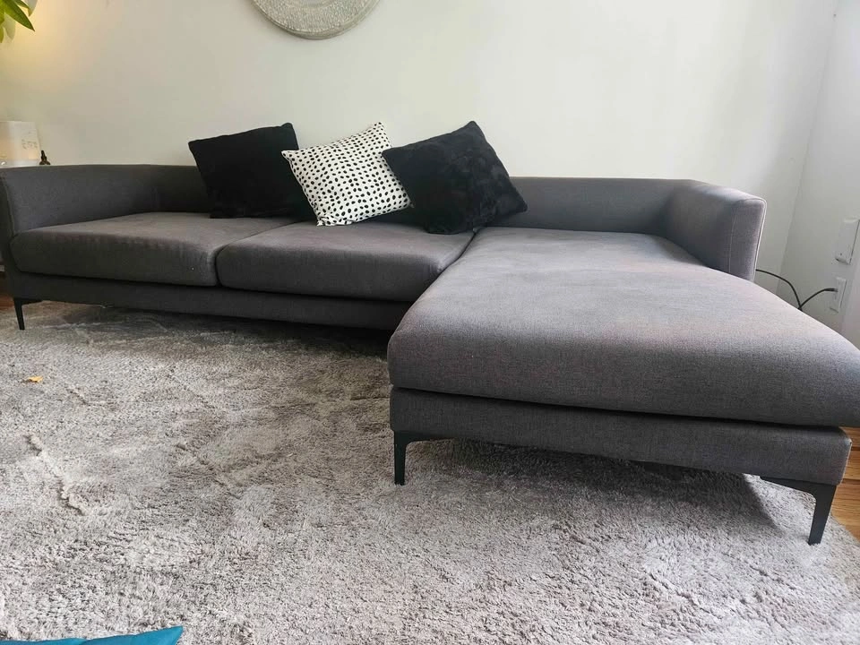 Charcoal sectional couch - photo 3