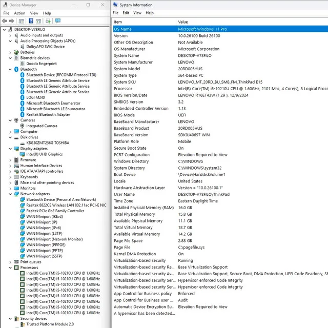 i5 10th, 16gb, 256gb SSD, Win11Pro, Lenovo Thinkpad E15 image indicator(8)