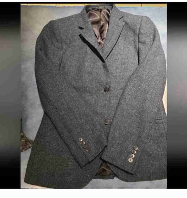 Men's Charcoal Gray Wool Blend Blazer