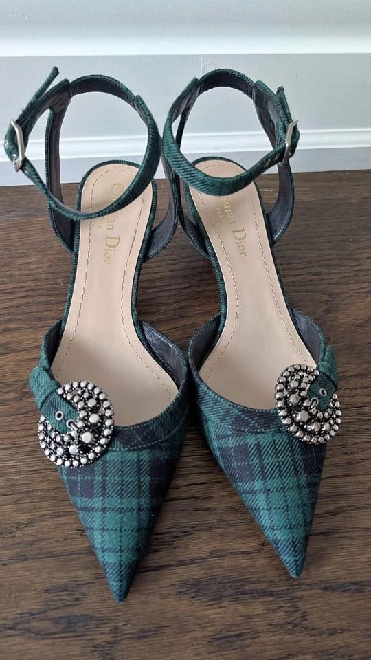 Brand New Dior Plaid Ankle Kitten Heels - photo 3