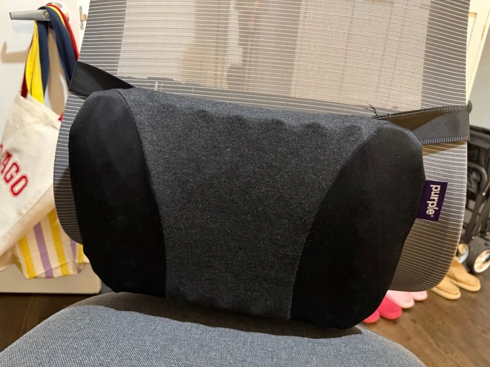 Purple Lumbar Back Support Cushion for Chair or Car