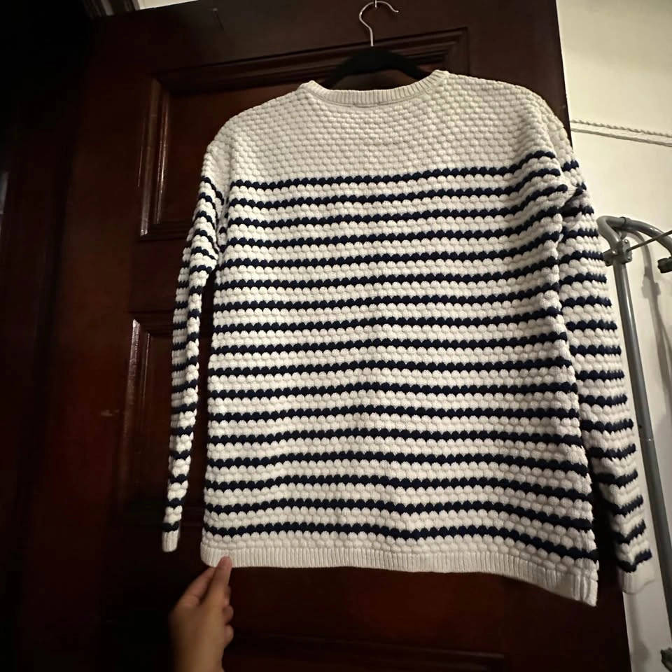 Talbots White, Navy Striped Knit Sweater. Women’s Size XS. - photo 2