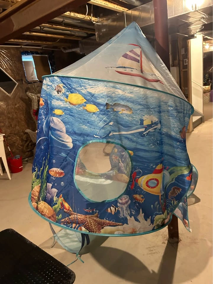 Ocean Theme Pop-Up Play Tent with Tunnel and Ball Pit - photo 3