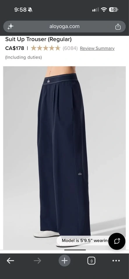 Women’s Alo Suit Up Trouser Navy Medium Regular - photo 5