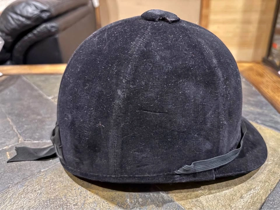 Vintage Black Velvet Equestrian Riding Helmet – Hunt Cap Style D