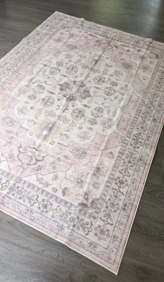 New 5x7 Medallion Persian Vintage Style Rug – Dust Pink - photo 2