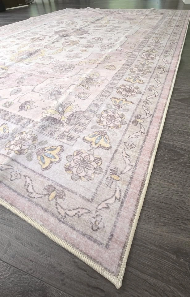 New 5x7 Medallion Persian Vintage Style Rug – Dust Pink - photo 3