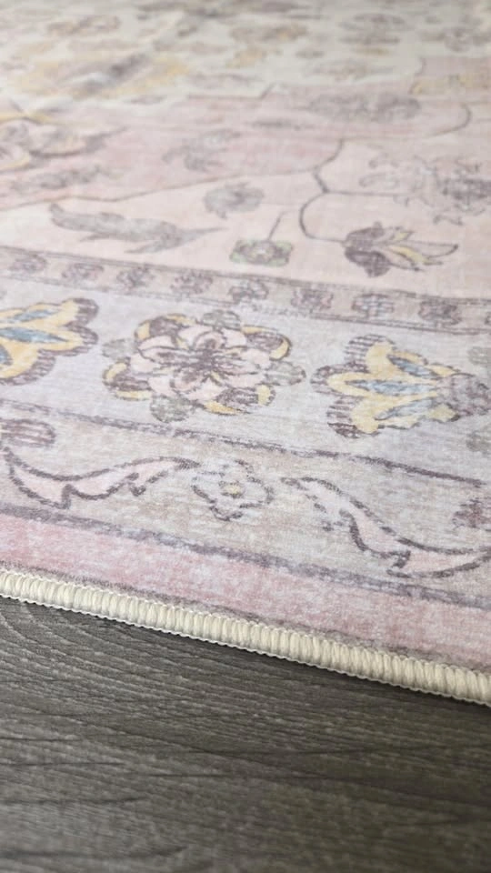 New 5x7 Medallion Persian Vintage Style Rug – Dust Pink - photo 5