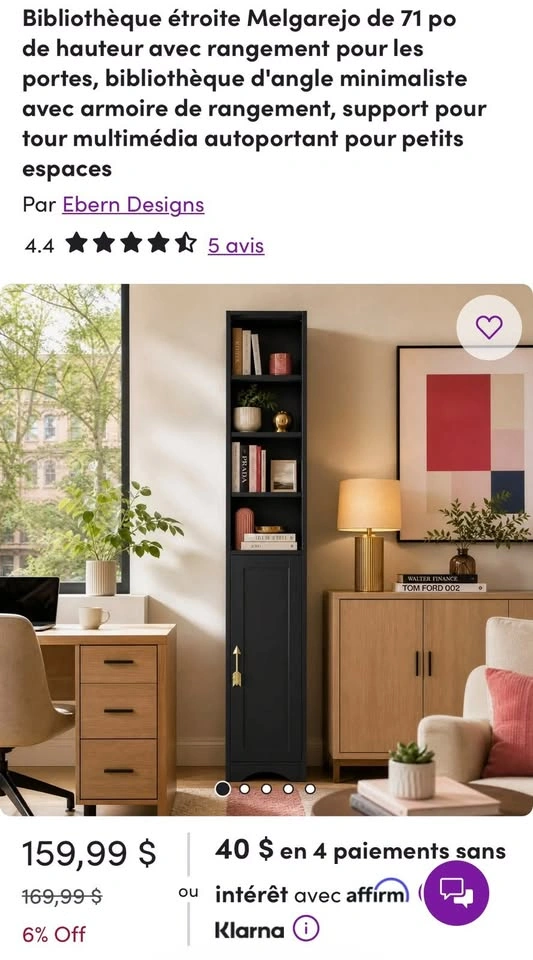 71" Tall Narrow Bookcase with Storage Cabinet - photo 2