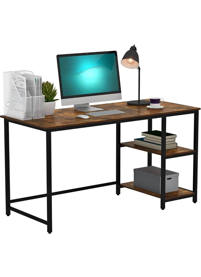 Computer table with 2 shelves