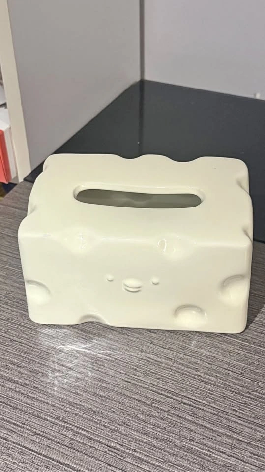 Cute Ceramic Cheese Tissue Box Holder 🧀