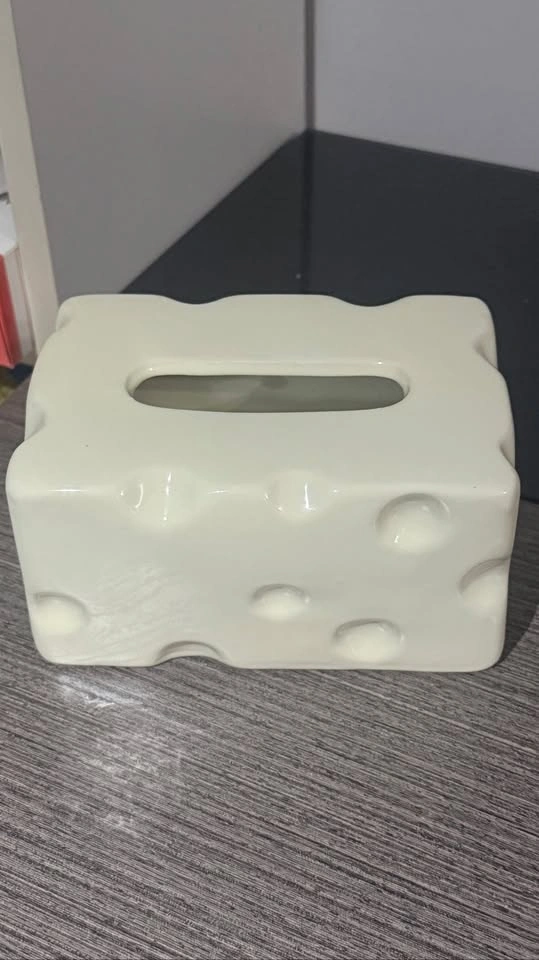 Cute Ceramic Cheese Tissue Box Holder 🧀 - photo 2