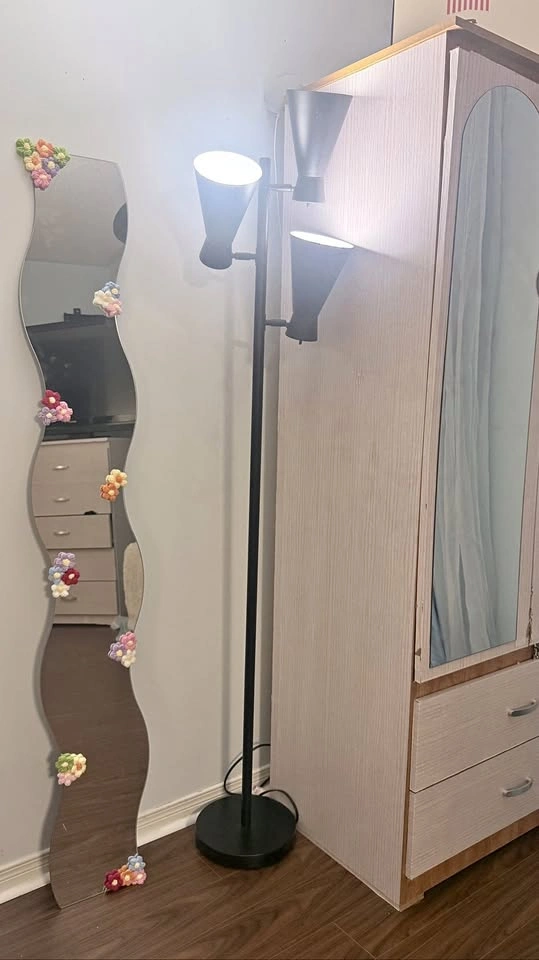 Black 3-Light Tree Floor Lamp — Adjustable Cone Shades