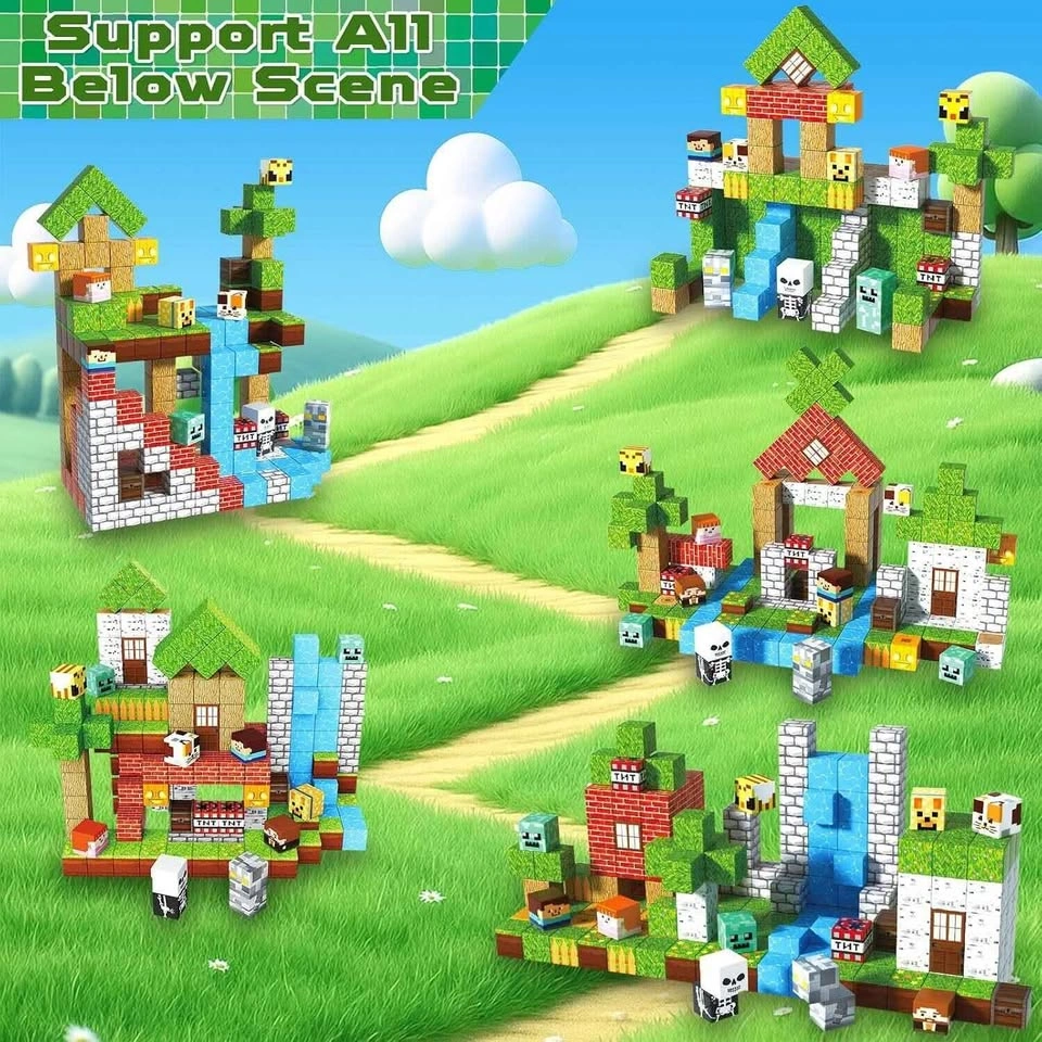Magnetic Building Cubes – 200 Pcs Pixel Block World Set (NEW) - photo 4