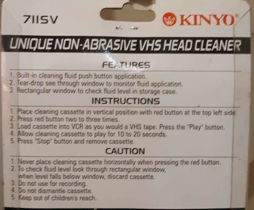 Panasonic PV-9450 VCR and Kinyo VHS Video Head Cleaner - photo 4