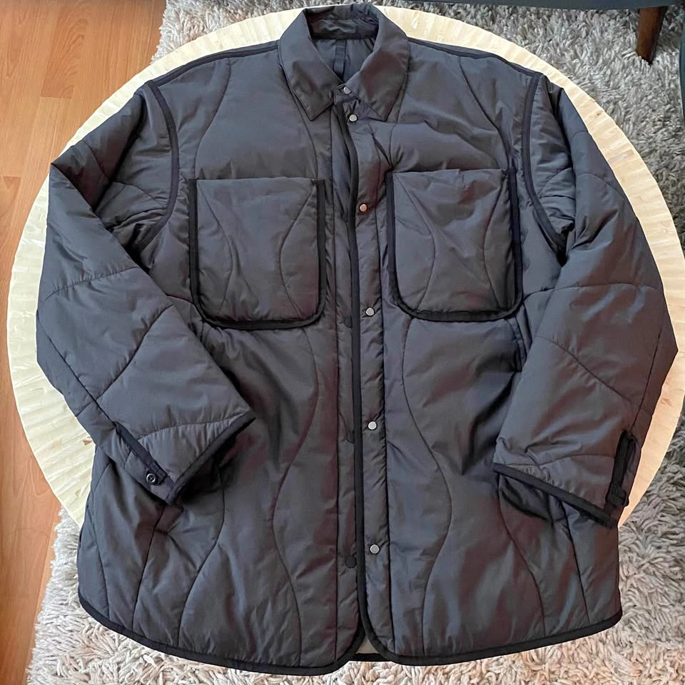 Quilted Insulated Shirt Jacket - Black, Size 6