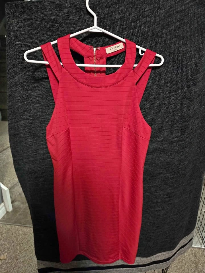 La Reyna Red Mini Slip Dress