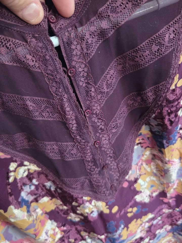 Unique Free People Floral Velvet and Lace Mini Dress - photo 3