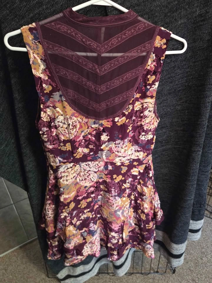 Unique Free People Floral Velvet and Lace Mini Dress - photo 4