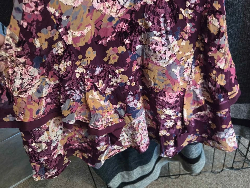 Unique Free People Floral Velvet and Lace Mini Dress - photo 5