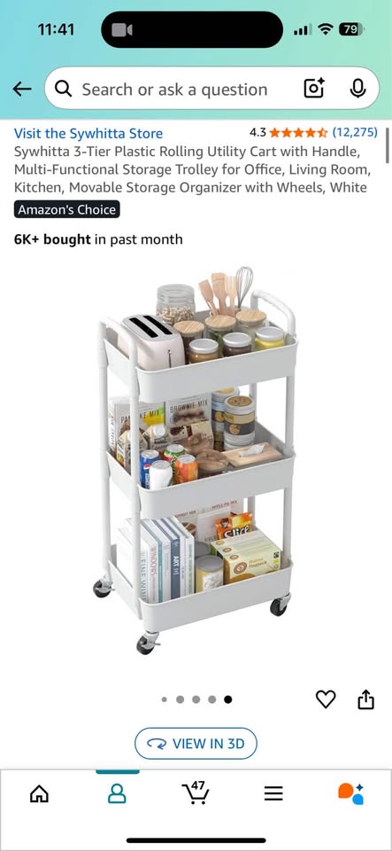 White 3 Tier Utility Cart - photo 2